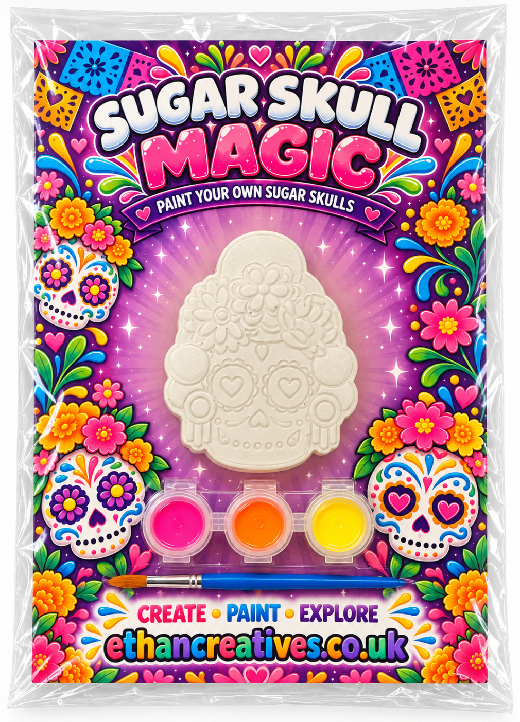 Sugar Skull Magic Rose Paint Your Own Plaster Kit