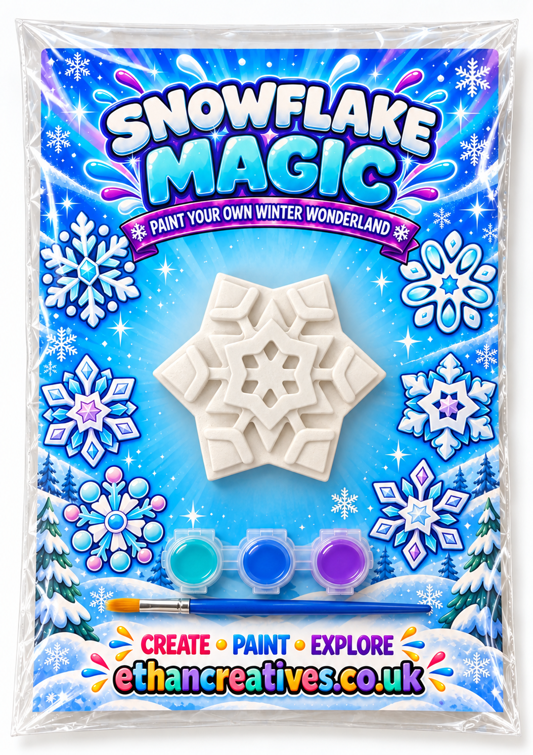 Snowflake Magic Ice Paint Your Own Plaster Kit