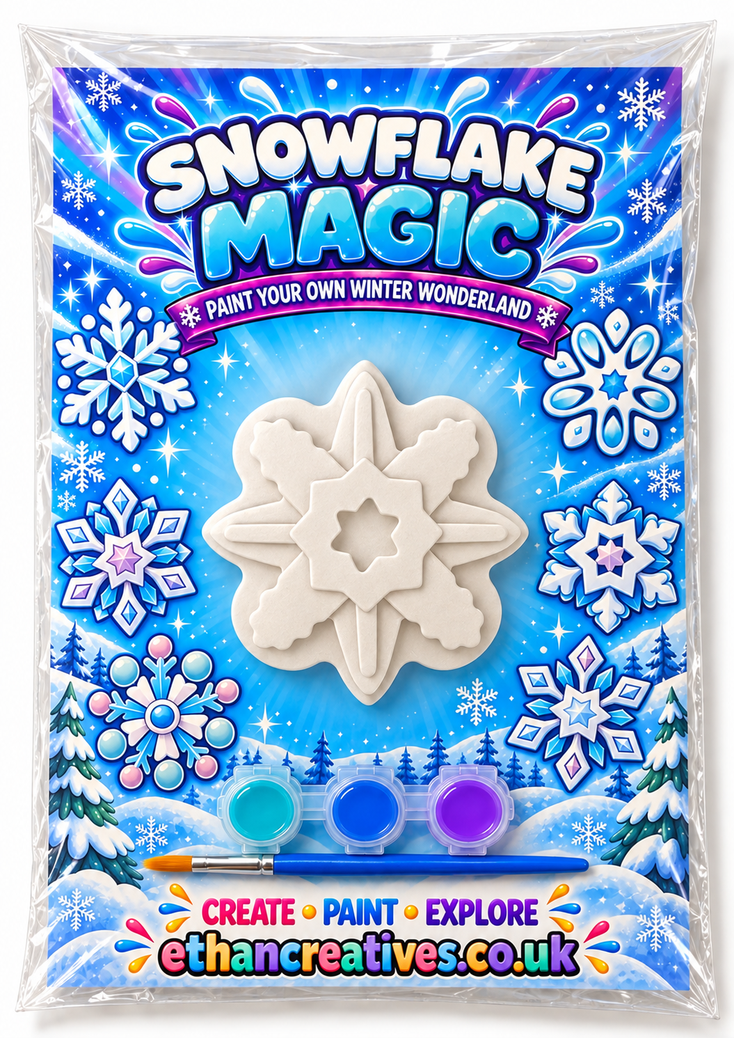 Snowflake Magic Star Paint Your Own Plaster Kit