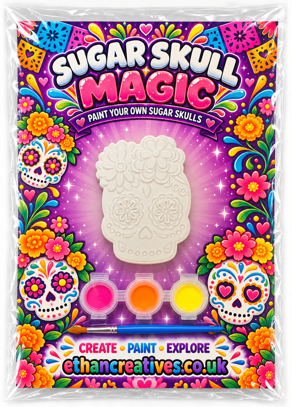 Sugar Skull Magic Flower Crown Paint Your Own Plaster Kit